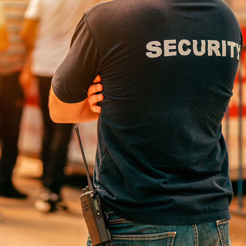 Security guard at live festival event